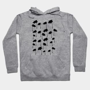 Black Palm Trees, Pattern Hoodie